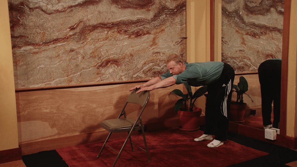 Chair Pull Down - Ending Stretch Position